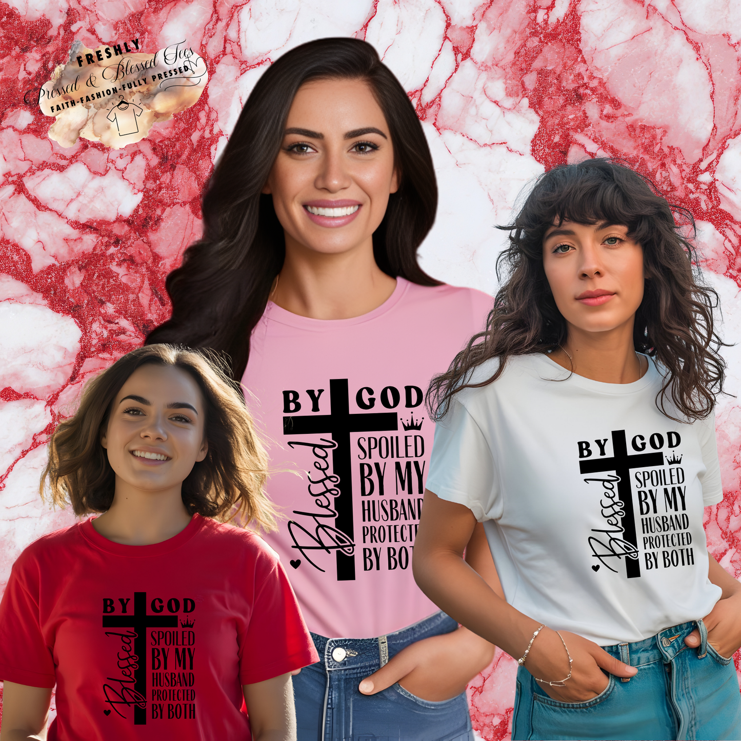 Blessed by God, Spoiled by My Husband | Faith‑Based Tee